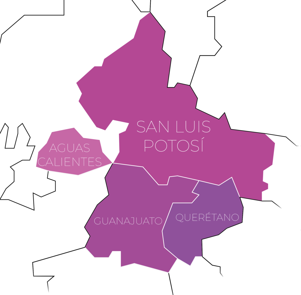 mapa del bajio